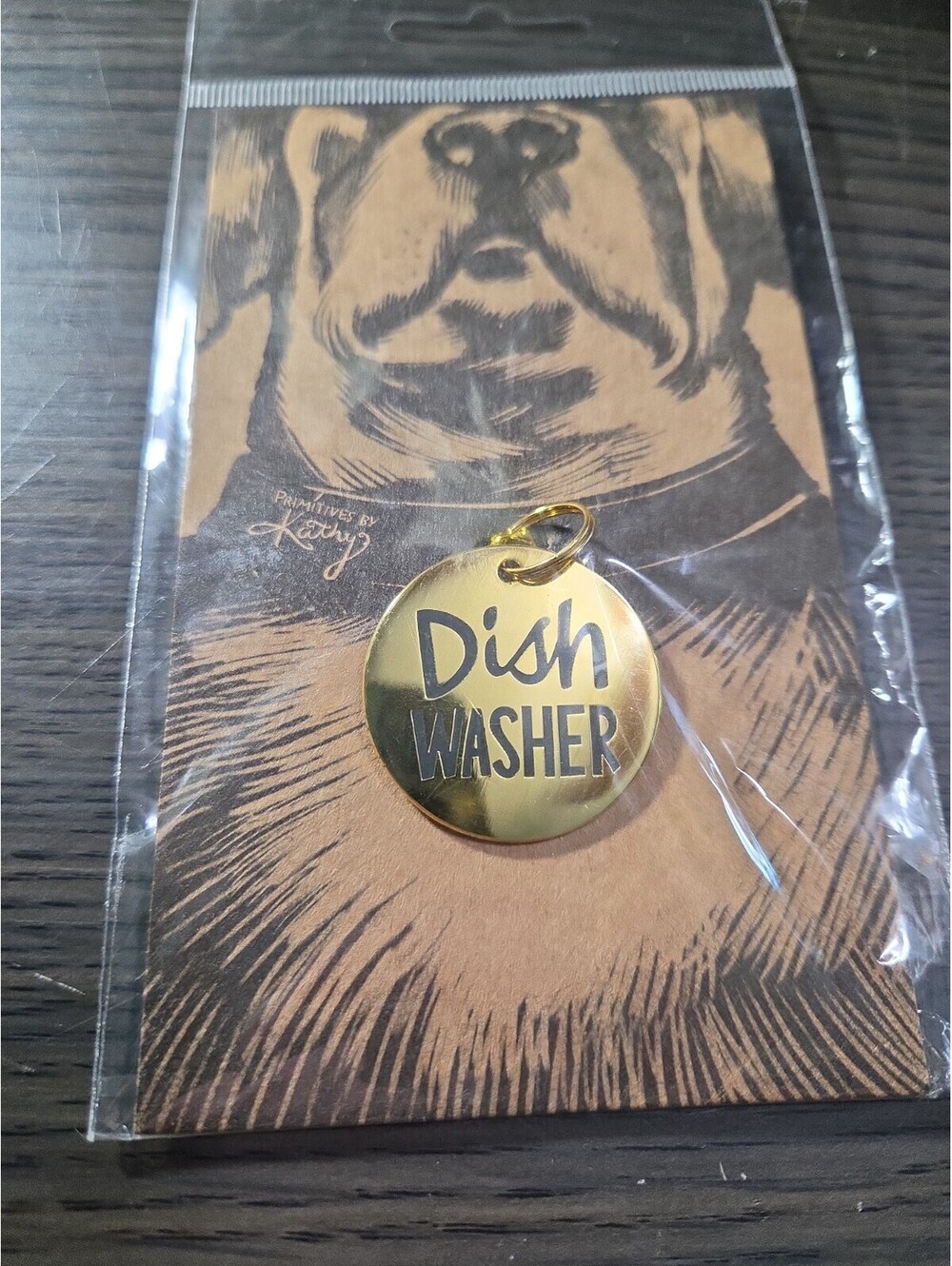 "Dish Washer" Enamel Pet Collar Charm by Primitives by Kathy